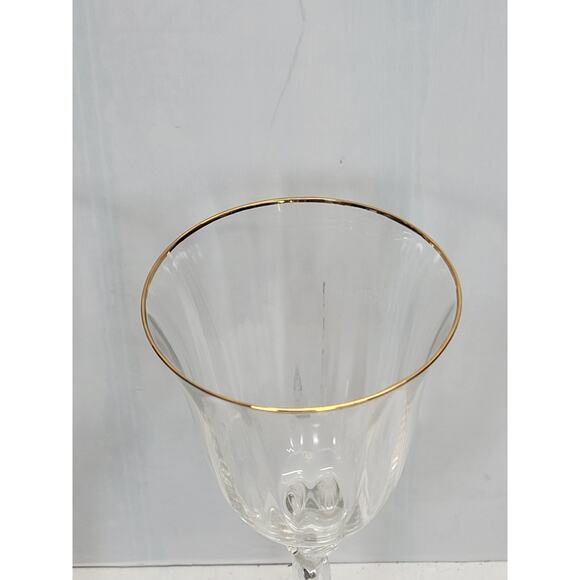 2 Vintage Chateau Gold Oneida Glass Wine Goblets - Picture 4 of 4